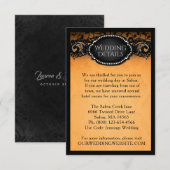 Elegante Halloween Orange & Black Wedding Details Einladung (Vorne/Hinten)
