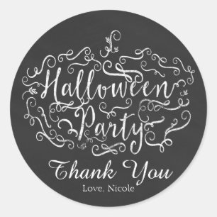 Elegante Halloween-Party mit Tafel-Kürbis Runder Aufkleber
