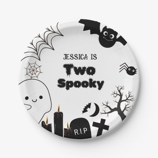 Elegante Halloween-Party Pappteller (Vorderseite)