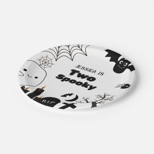 Elegante Halloween-Party Pappteller (Schrägansicht)