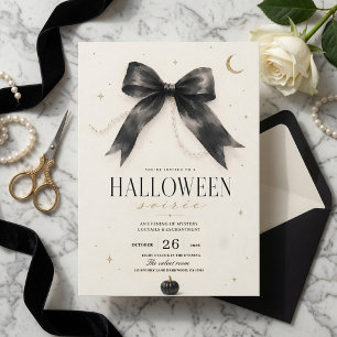 Elegante Halloween-Soirée Luxuriöses Schwarz Feiertagskarte