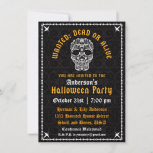 Elegante Halloween-Totenkopf-Einladung Einladung