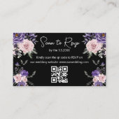 elegante halloween uAwg qr code Hochzeit schwarz Begleitkarte (Vorderseite)