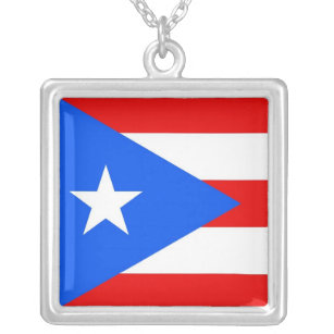 Elegante Halskette mit Flagge des Puertos Rico