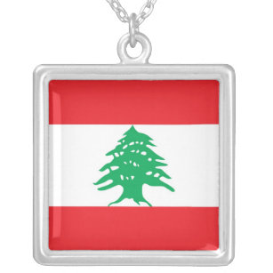 Elegante Halskette mit Flagge vom Libanon