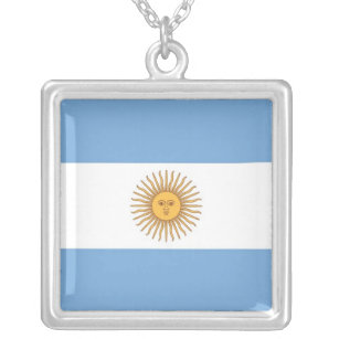 Elegante Halskette mit Flagge von Argentinien