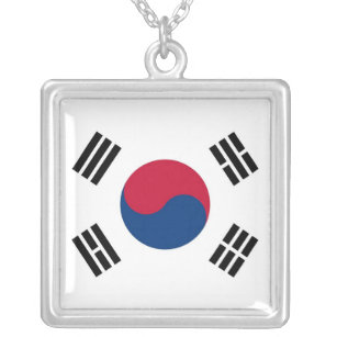 Elegante Halskette mit Flagge von Südkorea