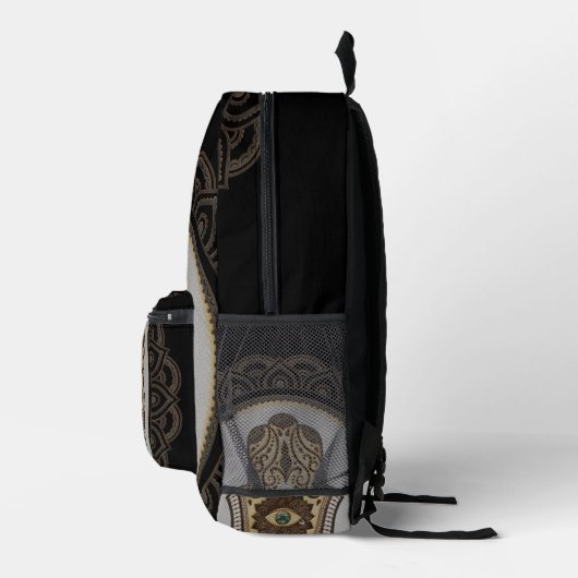 Elegante Hamsa Hand, Bedruckter Rucksack (Rechts)