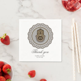 Elegante Hamsa Hand, das Symbol der Hand von Fati Serviette