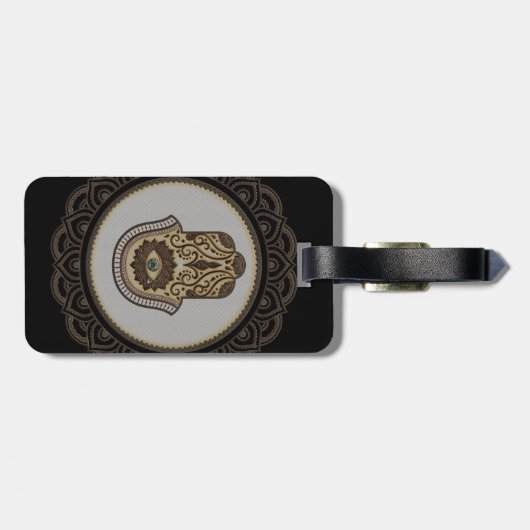 Elegante Hamsa Hand Gepäckanhänger (Rückseite horizontal)