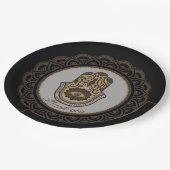 Elegante Hamsa Hand Pappteller (Schrägansicht)