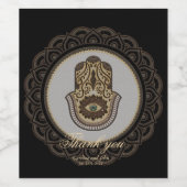 Elegante Hamsa Hand Weinetikett (Einzelnes Label)