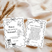 Elegante Hand Drawn Bridesmaid Vorschlag Card Einladung