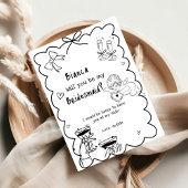 Elegante Hand Drawn Bridesmaid Vorschlag Card Einladung