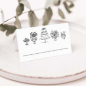 Elegante Hand Drawn Doodles Scribbles Wedding Part Platzkarte
