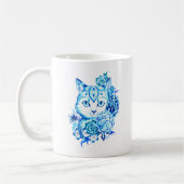 Elegante Hand gezeichnete 10 blaue Kaffeetasse (Links)