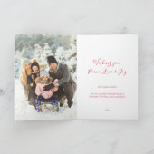 Elegante Hand gezeichnete Rote Weihnachtskarte Feiertagskarte (Innenseite)