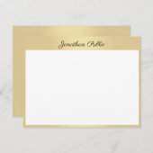 Elegante Hand-Gold-Script-Personalisiert-Vorlage Mitteilungskarte (Vorne/Hinten)