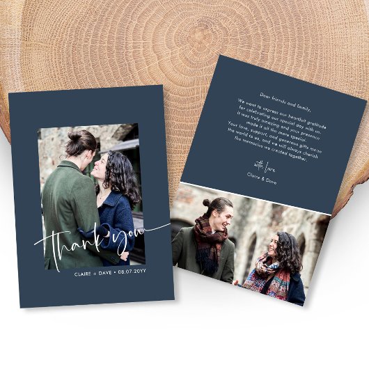 Elegante Hand-Letter-Dankeschön-Karte Dankeskarte