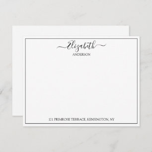 Elegante Hand Letter Name Address Correspondence Mitteilungskarte