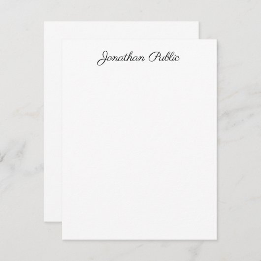 Elegante Hand-Script-Text Vertikal Personalisiert  Mitteilungskarte (Vorne/Hinten)