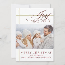 Elegante Hand Scripted Joy Holiday Card Feiertagskarte