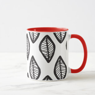 Elegante Hand zeichnend Blatt Tribal-Muster indisc Tasse