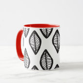 Elegante Hand zeichnend Blatt Tribal-Muster indisc Tasse (Vorderseite Links)