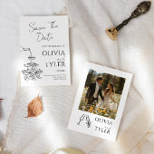 Elegante Hand Zeichnend Hochzeit Einladung