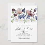 Elegante handbemalte Blume | Probe Einladung (Vorderseite)