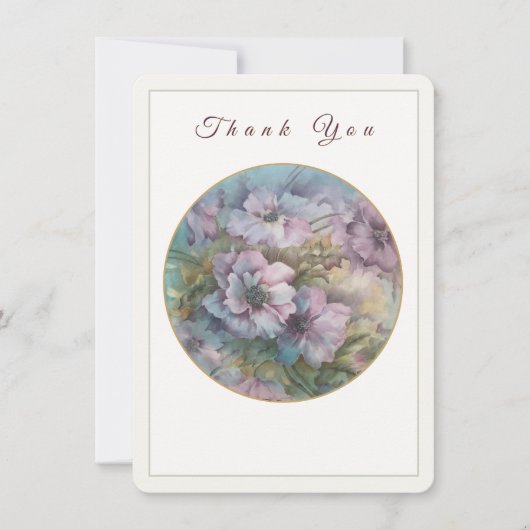 Elegante handbemalte Blumenkarte Mitteilungskarte (Vorderseite)