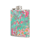 Elegante Handfarbe Aquarellfeder blühend Flachmann (Links)