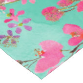 Elegante Handfarbe Aquarellfeder blühend Tischdecke (Schrägansicht)