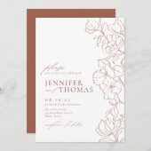 Elegante handgearbeitete Terrakotta Hochzeit Einladung (Vorne/Hinten)