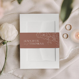 Elegante handgearbeitete Terrakotta Hochzeit Einladungsbanderole