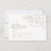 Elegante handgearbeitete Terrakotta Hochzeit RSVP Karte (Vorderseite)