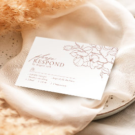 Elegante handgearbeitete Terrakotta Hochzeit RSVP Karte