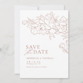 Elegante handgearbeitete Terrakotta Hochzeit Save The Date (Vorderseite)