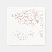 Elegante handgearbeitete Terrakotta Hochzeit Serviette (Vorderseite)