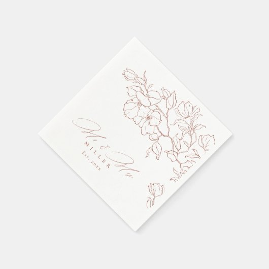 Elegante handgearbeitete Terrakotta Hochzeit Serviette (Ecke)