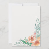 Elegante, handgefertigte Aquarellblumen-Einladung Einladung (Rückseite)