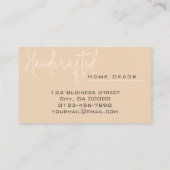 Elegante, handgefertigte, handgefertigte Beige Visitenkarte (Rückseite)