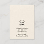 Elegante handgefertigte Ohrmarkierung Visitenkarte (Rückseite)