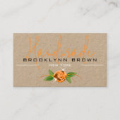 Elegante handgefertigte Rose Blume Orange Visitenkarte (Vorderseite)