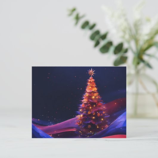 Elegante handgefertigte Weihnachtskarte Postkarte (Stehend Vorderseite)