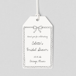 Elegante Handgemachte Schleifenrand-Brautparty Geschenkanhänger