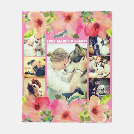 Elegante handgemachte Wasserfarben Rose Fotomateri Fleecedecke (Vorderseite)