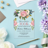 Elegante handgemalte 100. Geburtstagsparty Acryleinladungen (In Situ (Hochzeit))