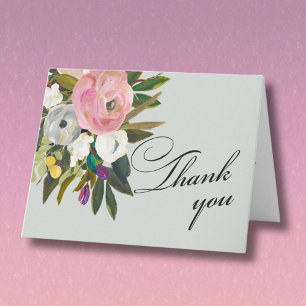Elegante handgemalte Blumen Budget Ruhestand Dankeskarte