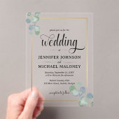 Elegante, handgemalte Eukalyptus-Hochzeit Acryleinladungen (Insitu (Handheld))